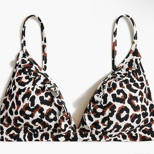 J.Crew Bikini Top Leopard